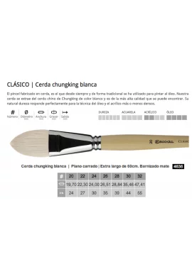 Pincel óleo/acríl Cerda chungking plano mangoXL 60 cm Serie 4636