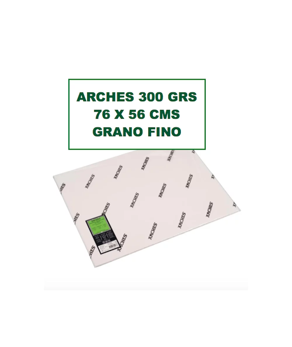 Papel Arches 300 grs 76 x 56 cms grano fino