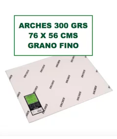 Papel Arches 300 grs 76 x 56 cms grano fino