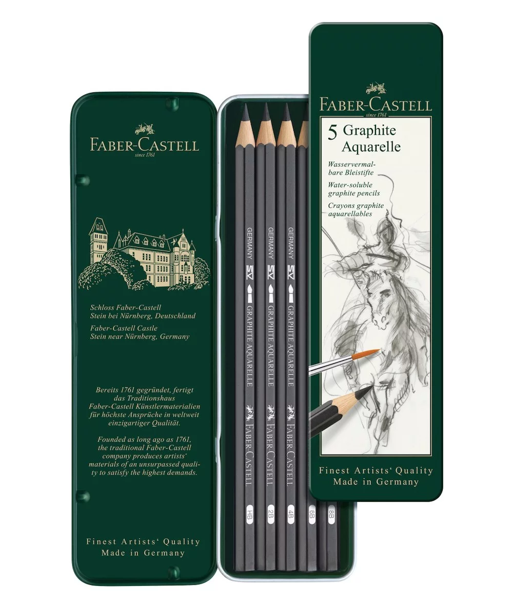 Caja lápices acuarelables grafito Faber Castell
