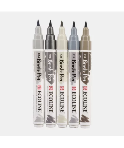 Ecoline brush pen set grises