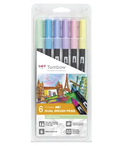 Tombow ABT 6 rotuladores colores pastel