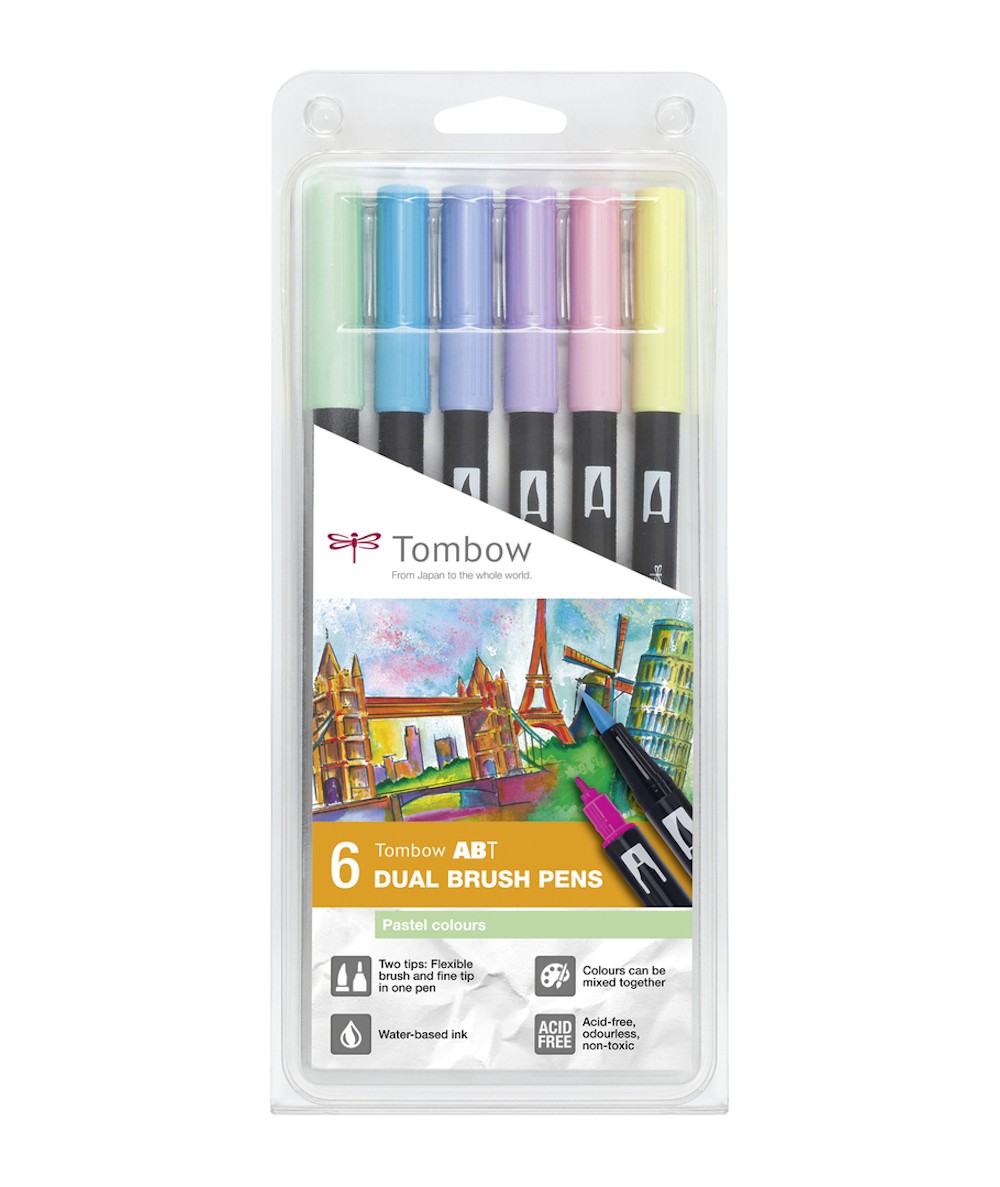 Rotuladores Tombow 6 colores pastel