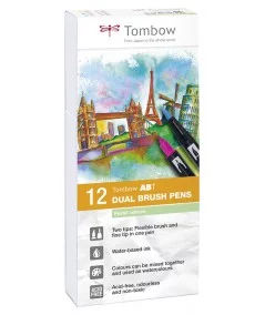 Caja rotuladores Tombow Dual brush ABT colores pastel