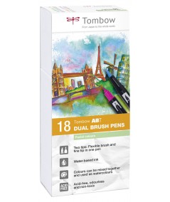 Caja rotuladores Tombow 18 colores pastel