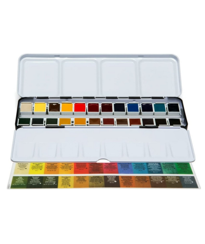 Caja de pintura Paleta vacía Caja de pintura Caja de metal Caja de pigmento de embalaje de acuarela portátil de tres plegables 